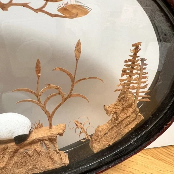 Vintage 90’s Cork Carved Scene - Picture 7 of 7